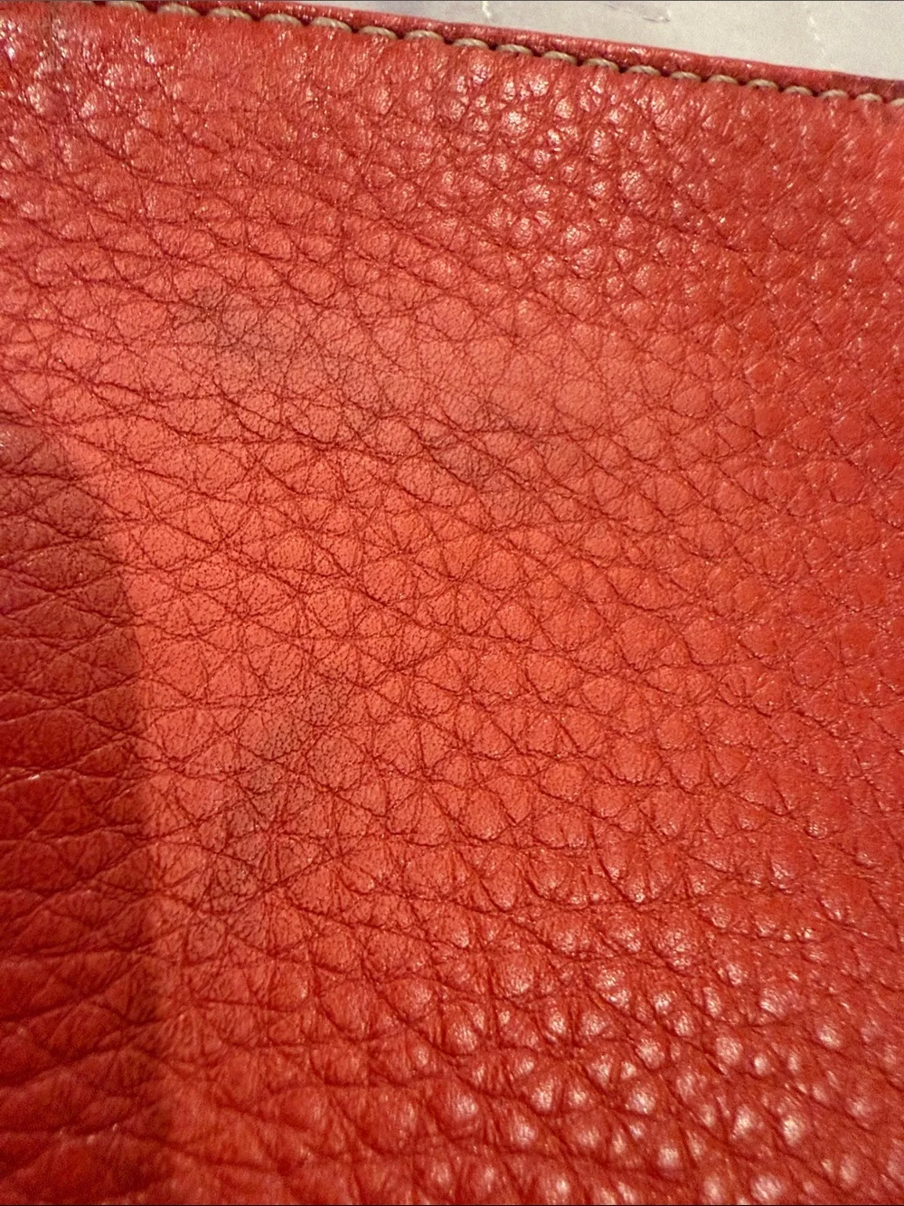 Coach Hamilton Pebbled Leather Flap Wristlet in Geranium Coral